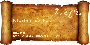 Kloiber Ákos névjegykártya